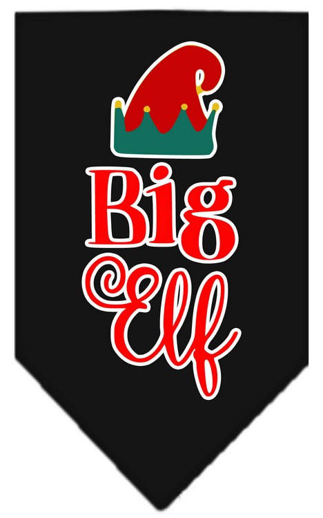 Big Elf Screen Print Bandana Black Small